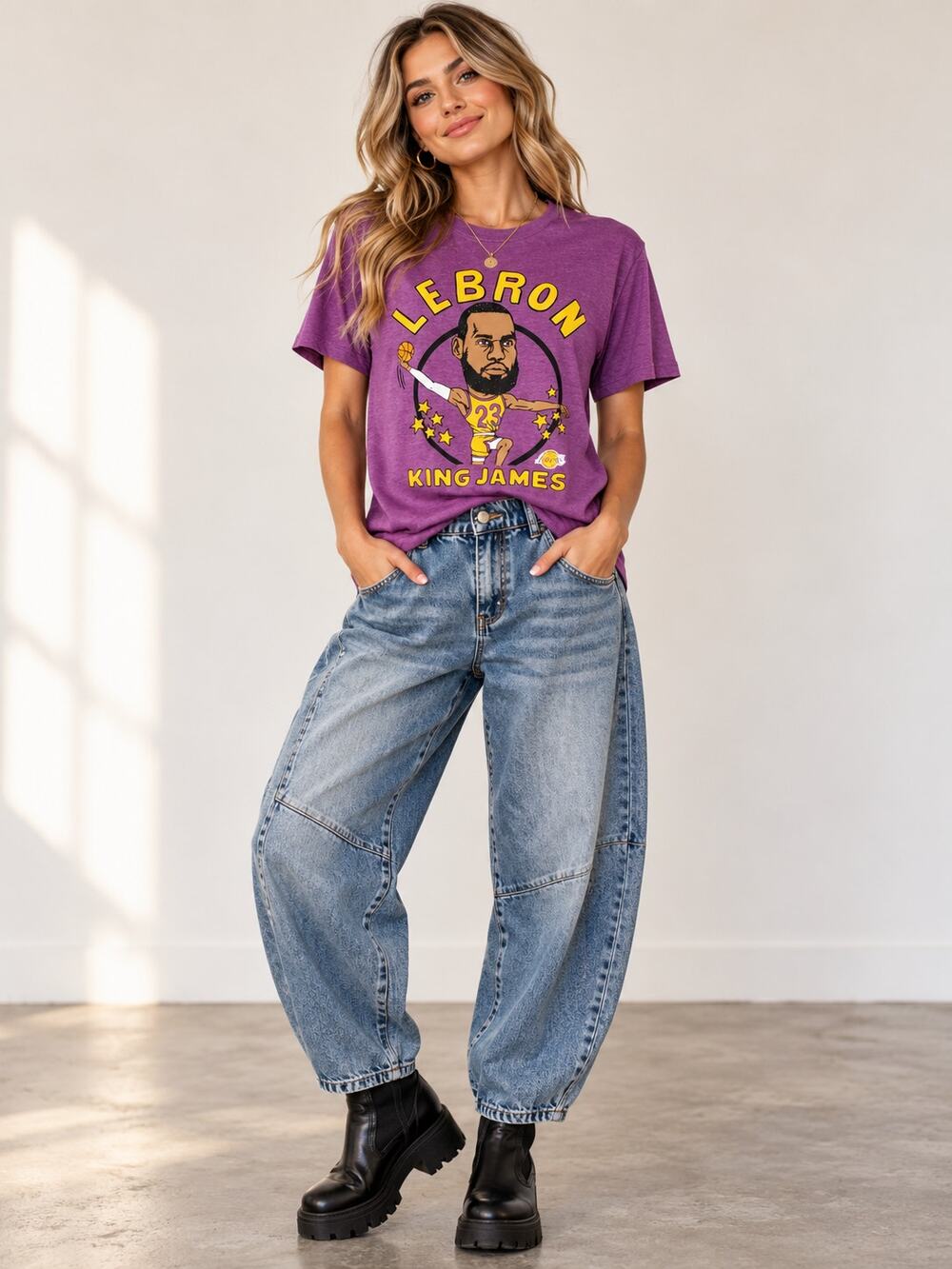 Lakers LEBRON Purple Graphic Tee by Homage, size M